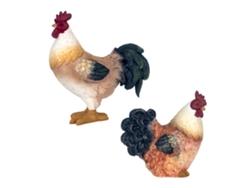 Figura Gallinas 2 Unidades MULTICOLOR de Resina 15*7*14cm Figura de Animal BY SIGRIS