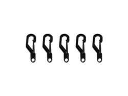 Mini gancho de resorte para llave de cableado niquelada, negro, 5 unidades