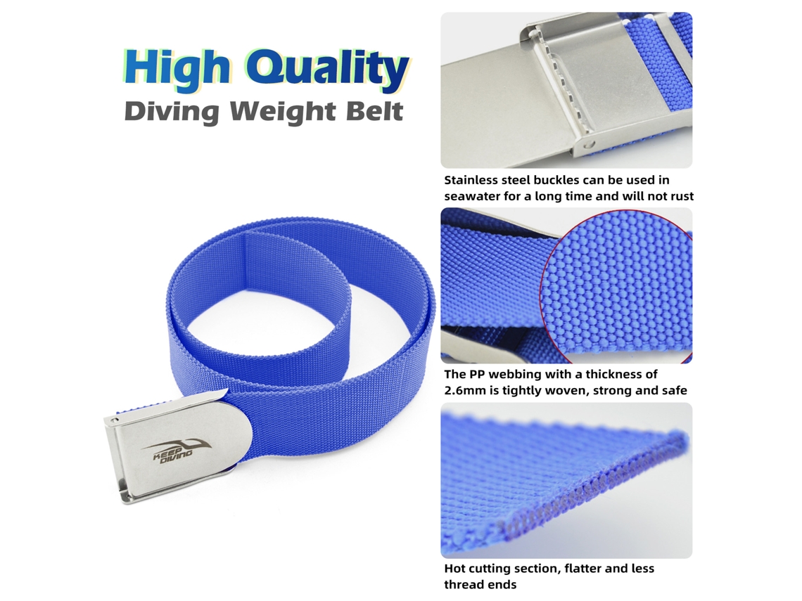 Cinturón De Lastre Para Buceo Con Hebilla De Acero Inoxidable Para Deportes Acuáticos Como Buceo Y Snorkel.