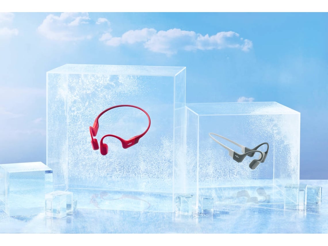 Auriculares Bluetooth Multipoint SHOKZ Openrun (Open Ear - Micrófono - Rojo)