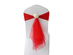 Bandas Elásticas Florales Para Sillas, Reutilizables Para Bodas, Eventos Y Fiestas, 35x15cm, Rojas