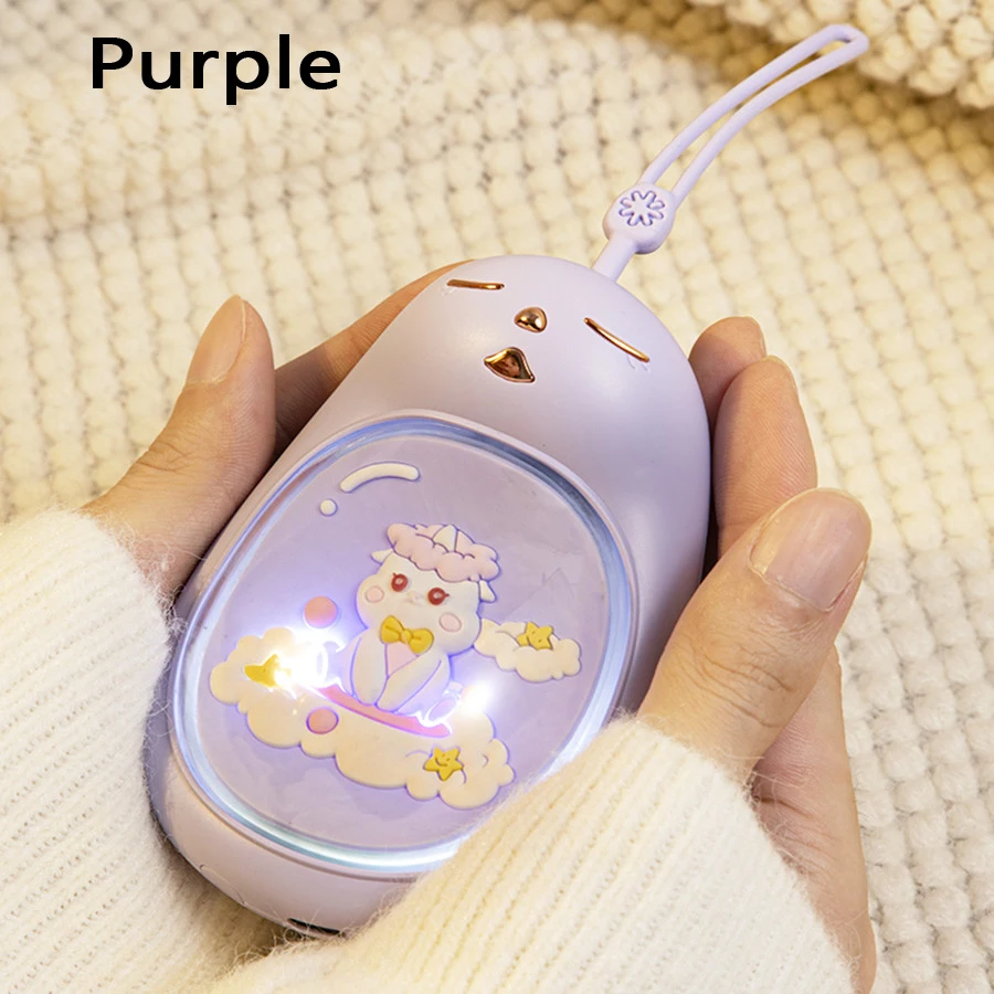 (morado Claro) Calentador De Manos Con Luz Nocturna, Lindo Diseño Creativo De Rainbow Dash, Regalo Para Niñas