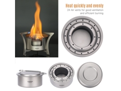 Hornillo De Camping Plegable Ultraligero De Titanio Para Leña Y Alcohol Con Soporte Para Olla De Exterior