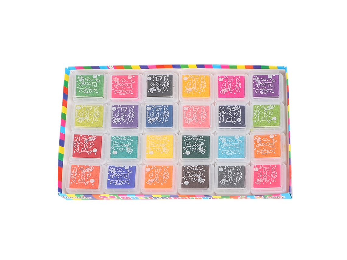 Tinta para sellos DIY de 24 colores, hermosa y colorida para estampación de caucho y decoración de álbumes de recortes.