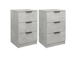 Mesitas de noche de dos piezas, 40x36x65 cm, Gris Cemento, MAISON EXCLUSIVE
