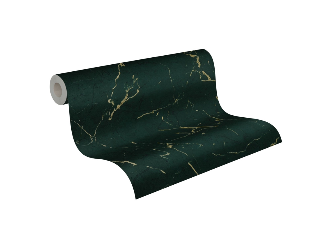 Papel de Pared LIVINGWALLS (53 cm x 10,05 m - Tejido - Verde)