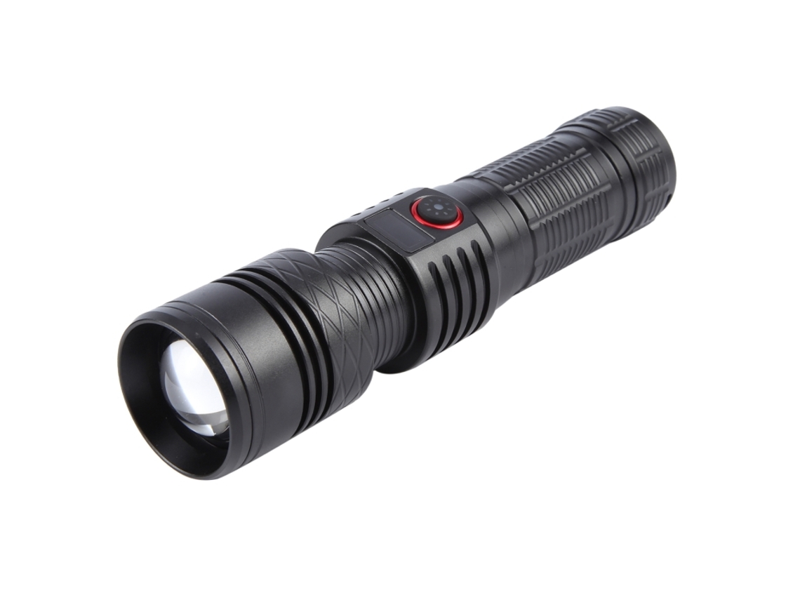 Linterna LED telescópica de 2000 lúmenes con chip de enfoque, 20 W (negra)