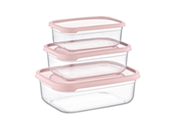 Set 3 Recipientes Herméticos para Alimentos, de forma Rectangular 7house