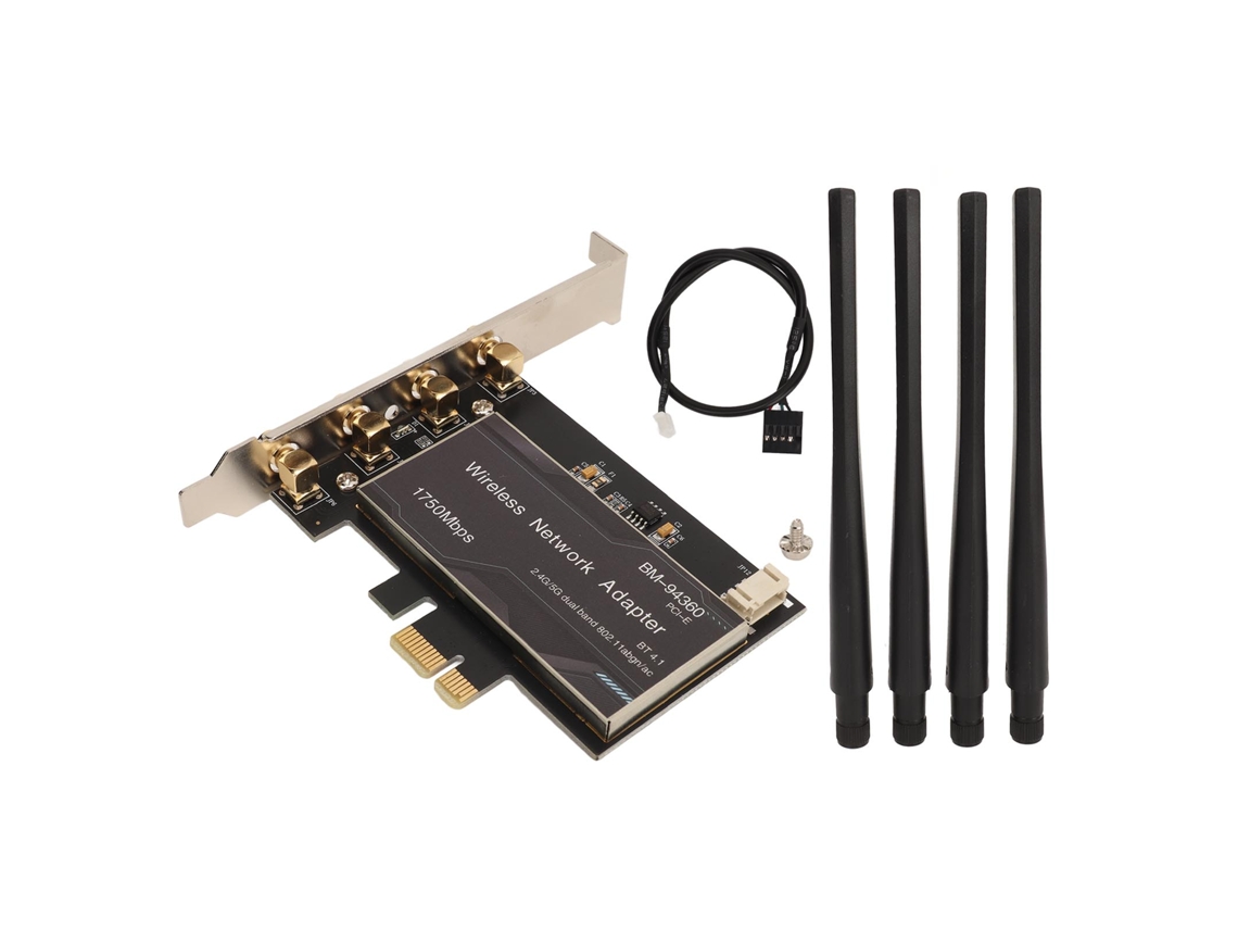 Tarjeta De Red Pcie Con Wifi De Doble Banda 2.4g/5g De 1750 Mbps, 4 Antenas Y Bluetooth 4.1 Para Ordenadores De Sobremesa.