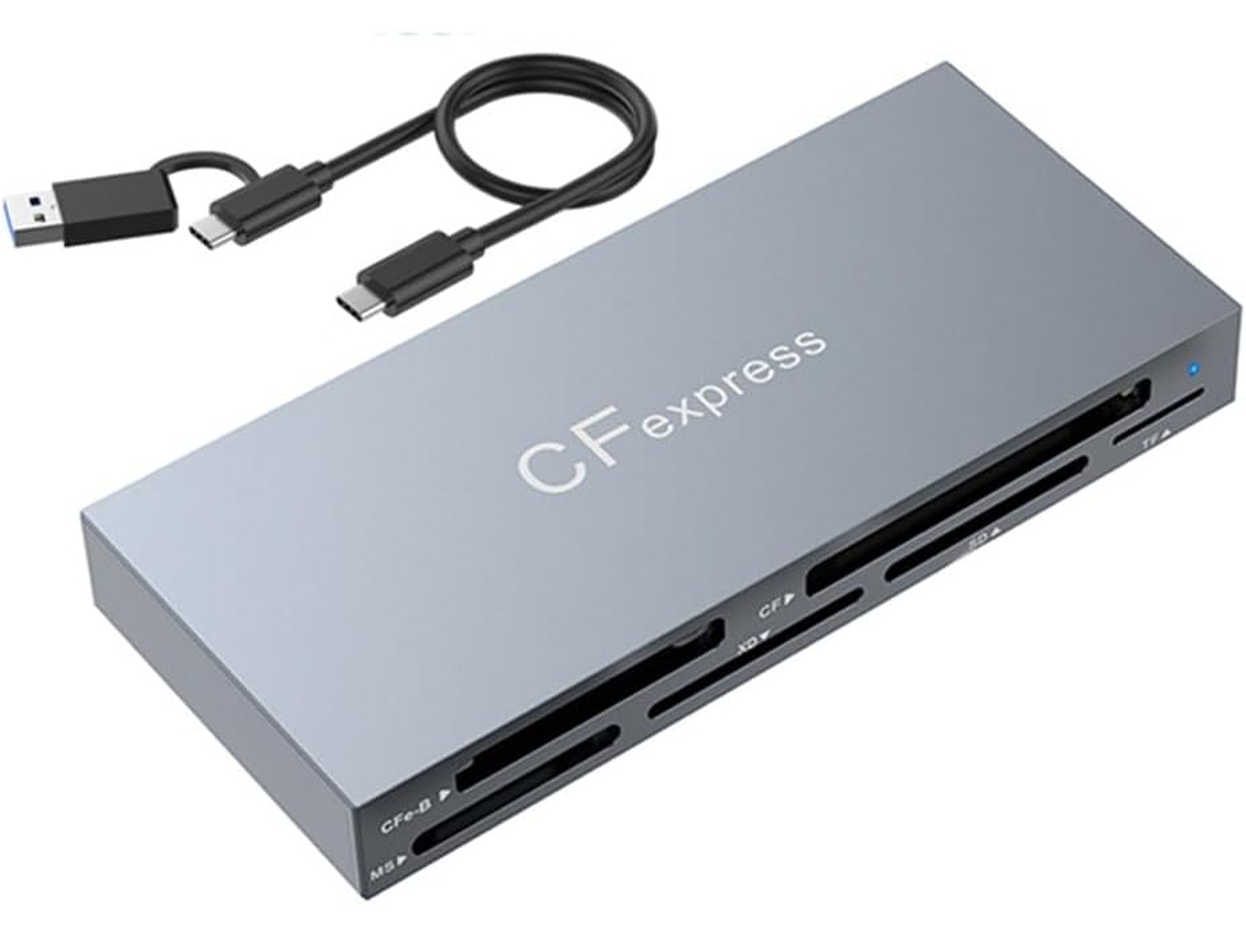 Lector De Tarjetas Usb 3 Cfexpressb 6 En 1 Con 2 Ranuras Para Tarjetas Sd/tf/ms/xd Y Adaptador De Memoria Para Lectura Simultánea.