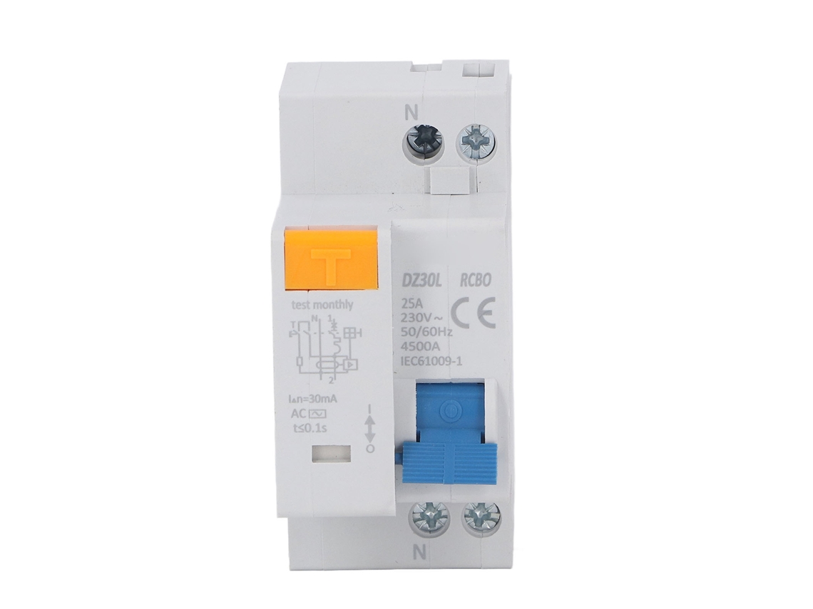 Disyuntor De Corriente Residual Compacto De 25 A Y 230 V Con Protección Contra Fugas Y Sobrecargas.