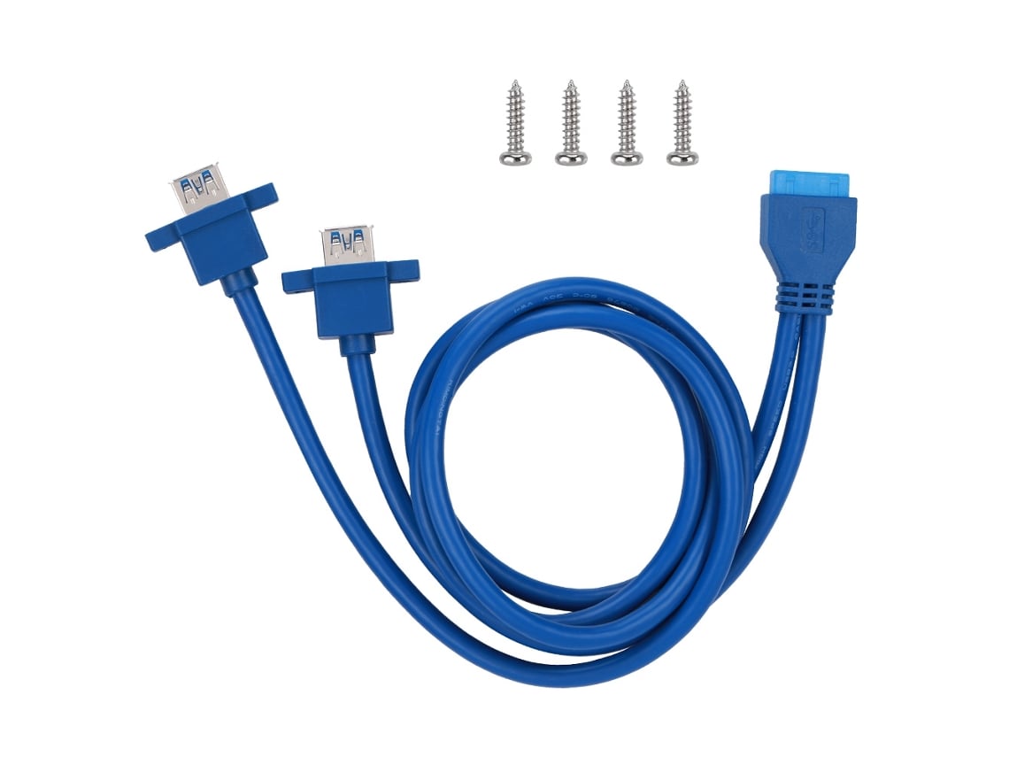 Cable Usb 3.0 De 19 Pines A 2 Af Para Panel Frontal De Placa Base Con Orificio Para Tornillo, 0,8 M, Alta Velocidad De 5 Gbps.
