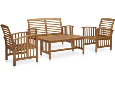 Conjunto 4 de muebles de jardín VIDAXL madera de acacia maciza