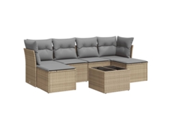 Maison Exclusive - Set Sofás De Jardín 7 Piezas Y Cojines Ratán Sintético Beige