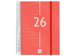 Agenda roja Finocam A5 15,5 x 21,2 cm 2026