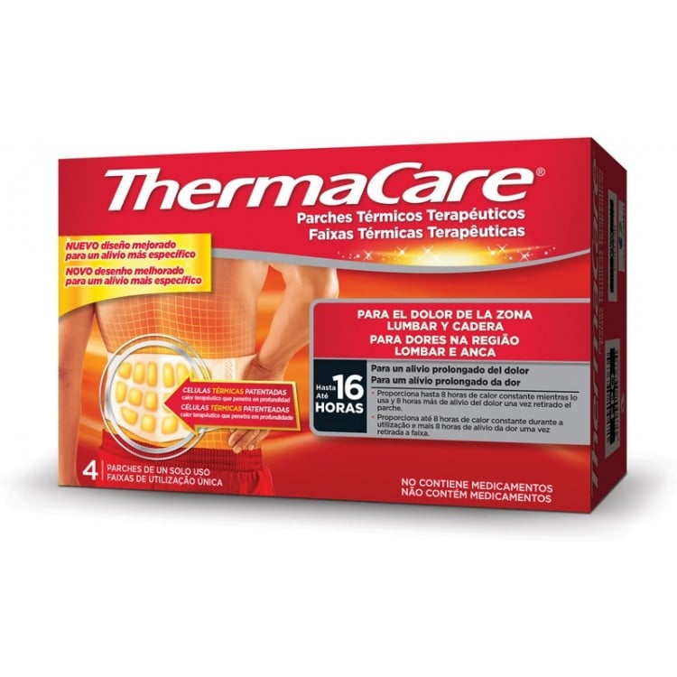 Adesivos Térmicos Terapêuticos THERMACARE Zona Lombar e Anca (4 Unidades)