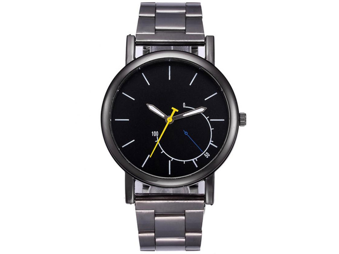 Reloj Analógico De Cuarzo Unisex Para Hombre Mujer Estudiante Con Correa De Acero Negro