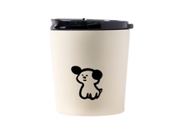 Taza Isotérmica De Acero Inoxidable Con Tapa Con Bonito Estampado De Perro, 240 Ml, Para Café Y Agua.