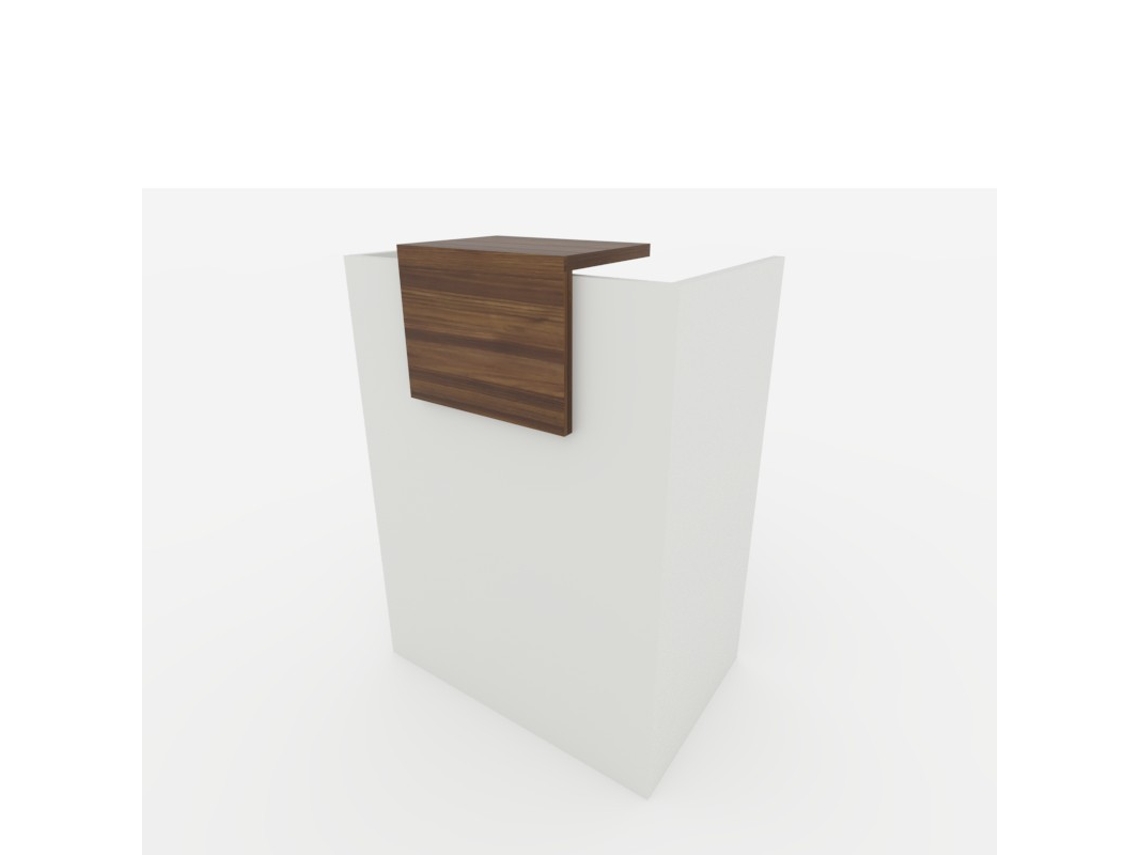 Mostrador de Recepción y Oficina. Fácil Montaje. 80X105X50Cm con Cierres Laterales y Moldura 30X40Cm. Color Nogal. Fabricado en España. OFICIT