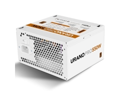 Fuente de alimentación Nox Hummer Urano Pro Blanca 550w Ventilador 12cm 80 Plu Bronce