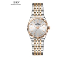 Relógio Feminino Redondo Com Pulseira De Aço (ouro Branco) (comércio Eletrônico Internacional)
