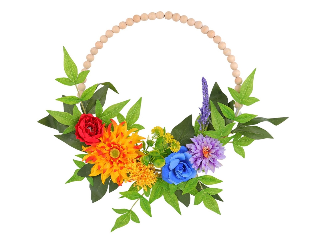 Corona de flores artificiales de primavera para el hogar, slowmoose