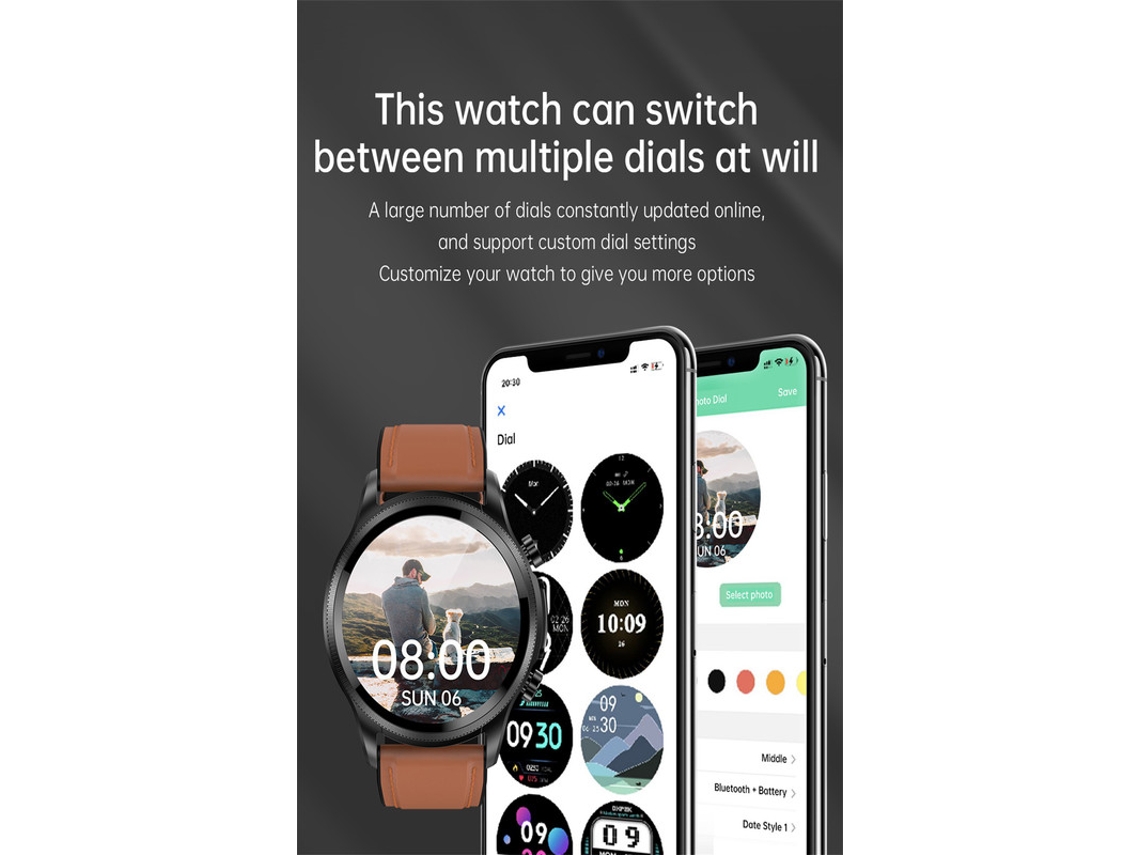 Smartwatch YIZHOOD TE333 con monitor de glucosa resistente al agua Rojo