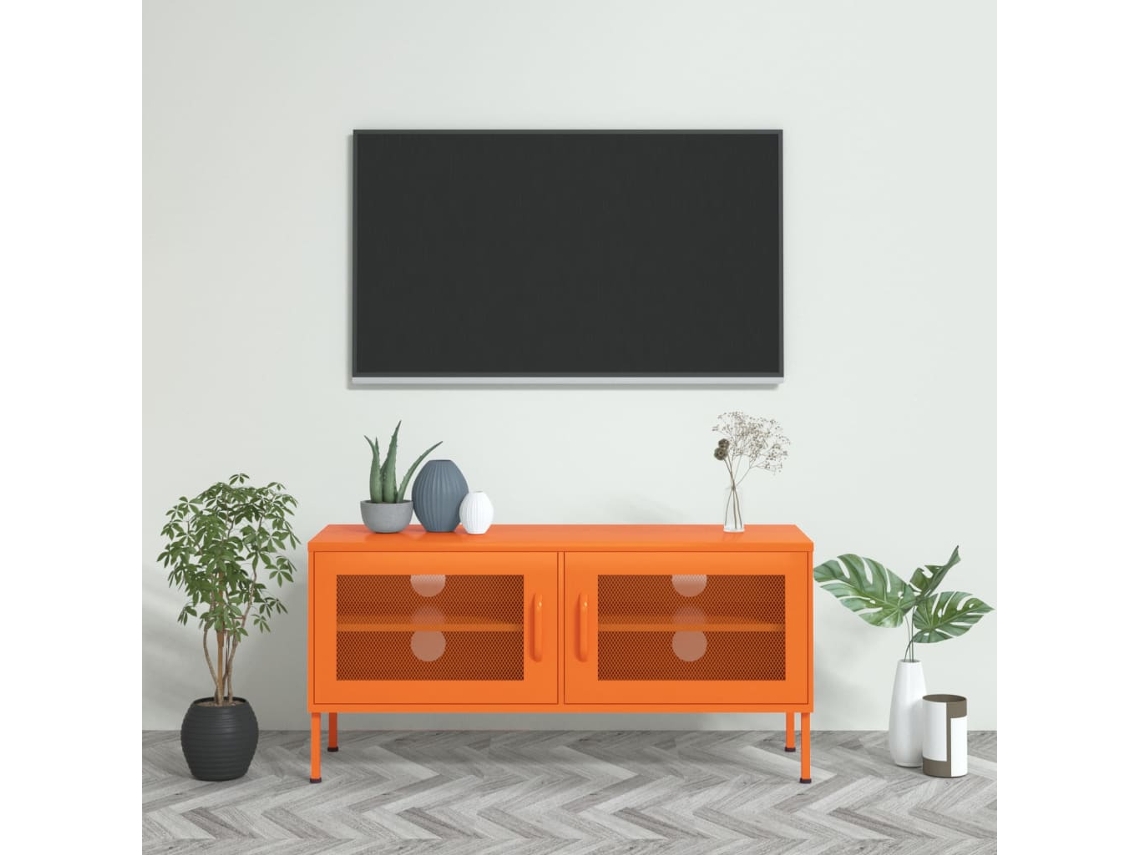 Mueble de Armario Tv Acero 105X35X50 Cm Naranja