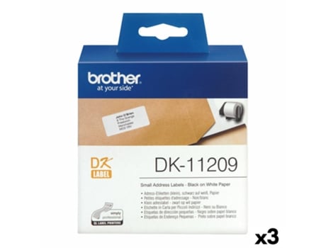 Etiquetas para Impresora Brother DK-11209 62 x 29 mm Negro/Blanco (3 Unidades)