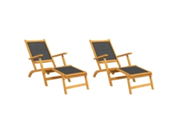 Maison Exclusive - Cadeiras De Terraço 2 Pcs Madeira De Acácia Maciça E Textilene