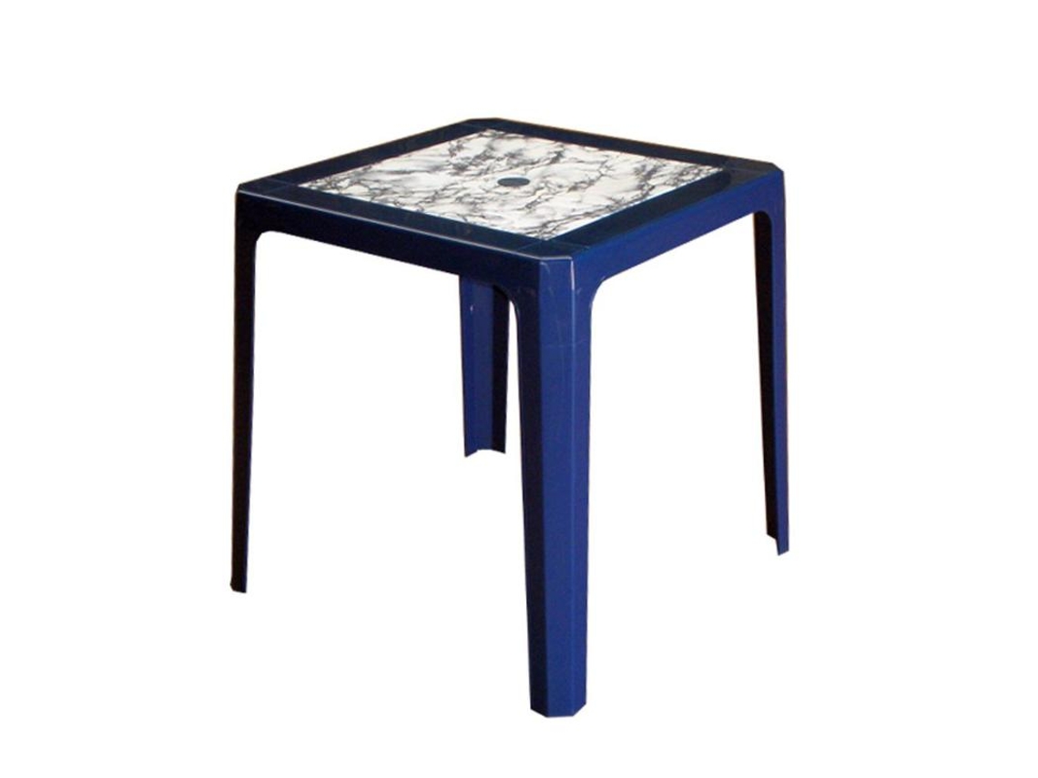 Mesa apilable 70x70 cm azul marmol 4025