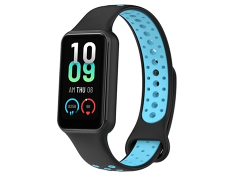 Correa de reloj inteligente para Xiaomi Smart Band 8 Active Dual Color Transpirable Correa de reloj de silicona deportiva (Negro Azul)