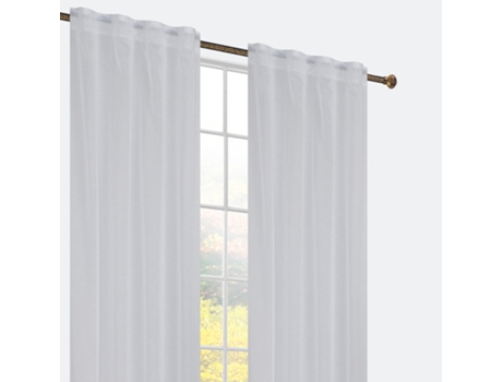Cortina con clips ocultos 140 x 260 cm Blanco - Individual