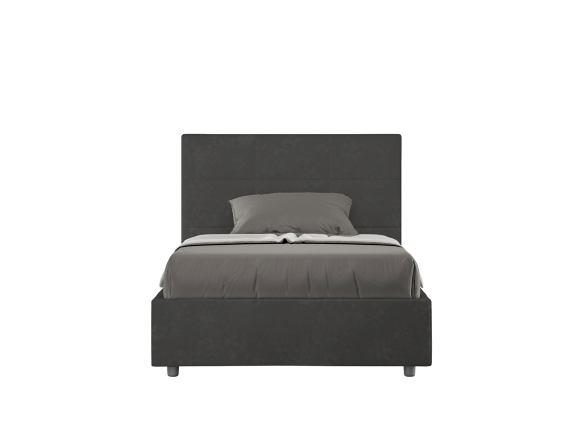 Cama Contenedor Tapizada Mika ITYHOME Microfibra Gris (120x190m)