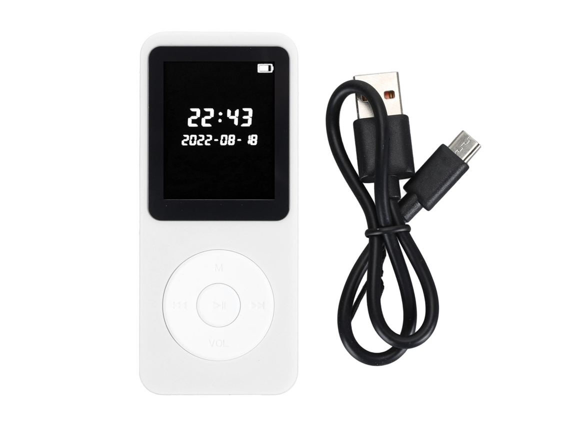 Reproductor De Música Mp3 Portátil Con Bluetooth 5.0, Pantalla Lcd De 1,77 Pulgadas, Altavoz Hd, Radio Fm Y Grabadora - Blanco