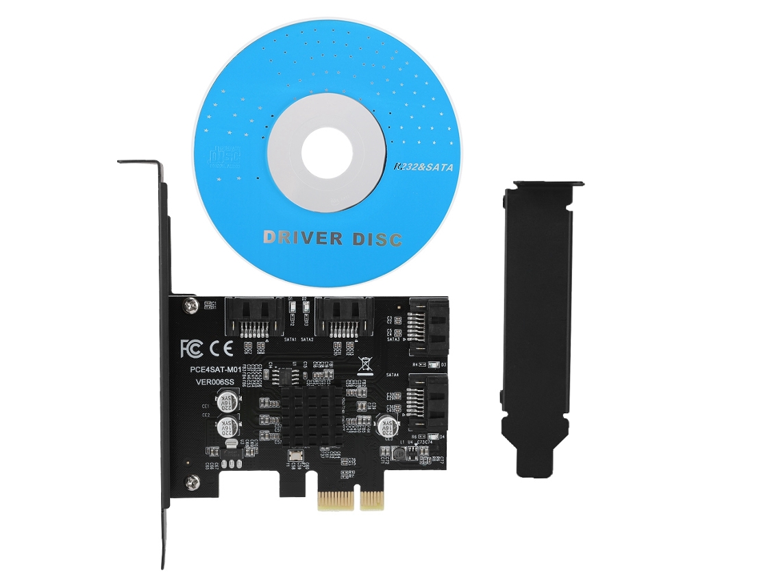 Tarjeta De Expansión Controladora Conversora De 4 Puertos Pci-e 6g A Sata 3.0 Para Win Xp Win7/win8/win10