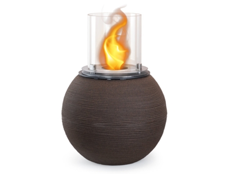 Chimenea de bioetanol brasero de jardín independiente para uso interior y exterior BOTTICELLI Terra Marrone d.40 x h54