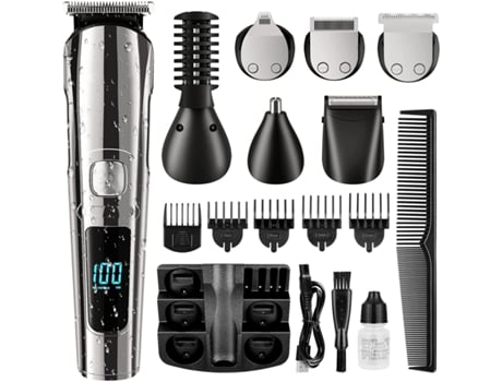 Recortadora de barba, cortapelos inalámbrico para hombres, resistente al agua, bigote corporal, nariz, oreja, corte facial, afeitadora eléctrica, k...