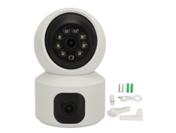 Cámara De Seguridad Interior De Lentes Duales 1080p Wifi Visión Nocturna Habla Bidireccional Detección De Movimiento