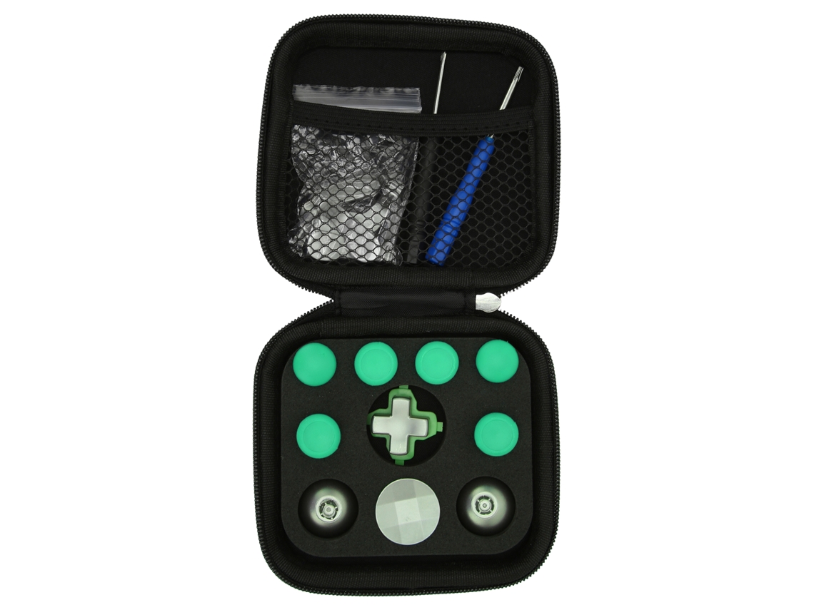 Kit de botones para PS4 LAXISCREED de aluminio verde