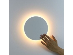 Lámpara De Pared Led Redonda Moderna Con Interruptor Táctil, Blanca, 20 Cm, Luz Cálida.