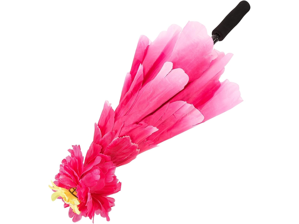 Paraguas Decorativo De Baile Nuobesty En Delicada Tela Rosa Fucsia, 60 Cm, Accesorio De Escenario Para Niños