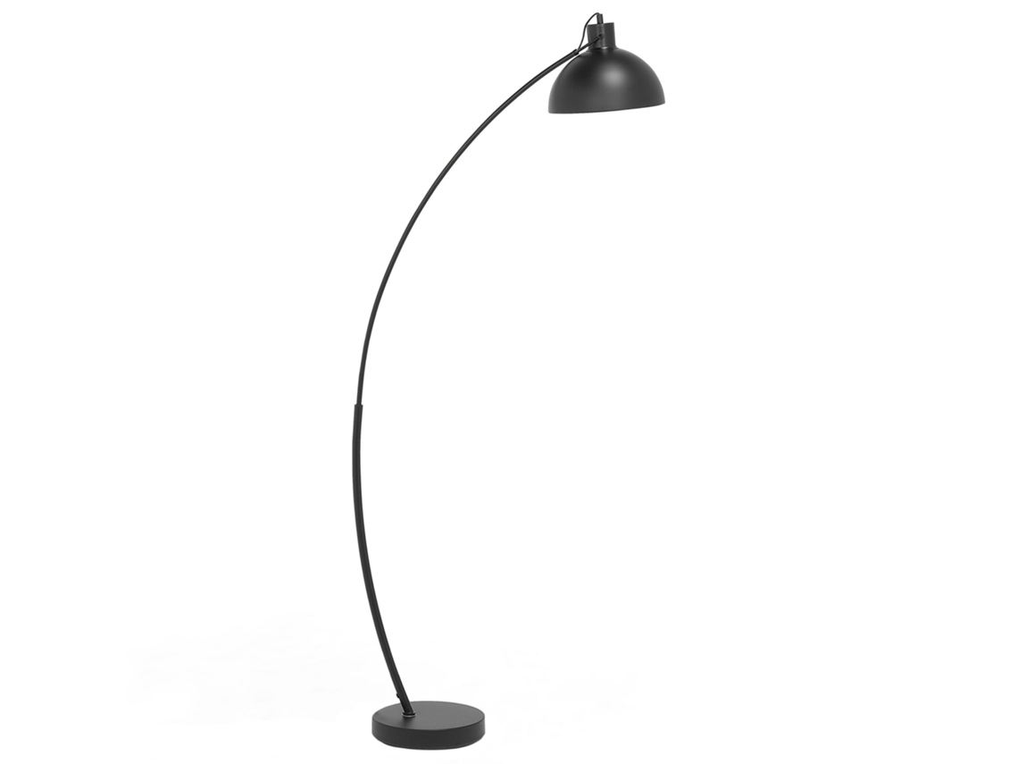 Lámpara de pie BELIANI Dintel de Metal Negro 25x25x155