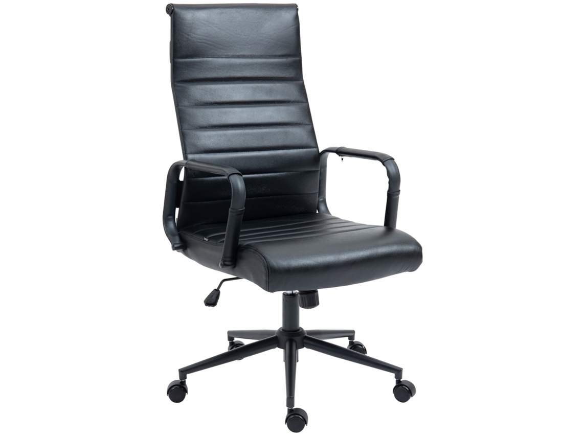 Silla De Oficina Kolumbus En Cuero Original preto/ preto CLP