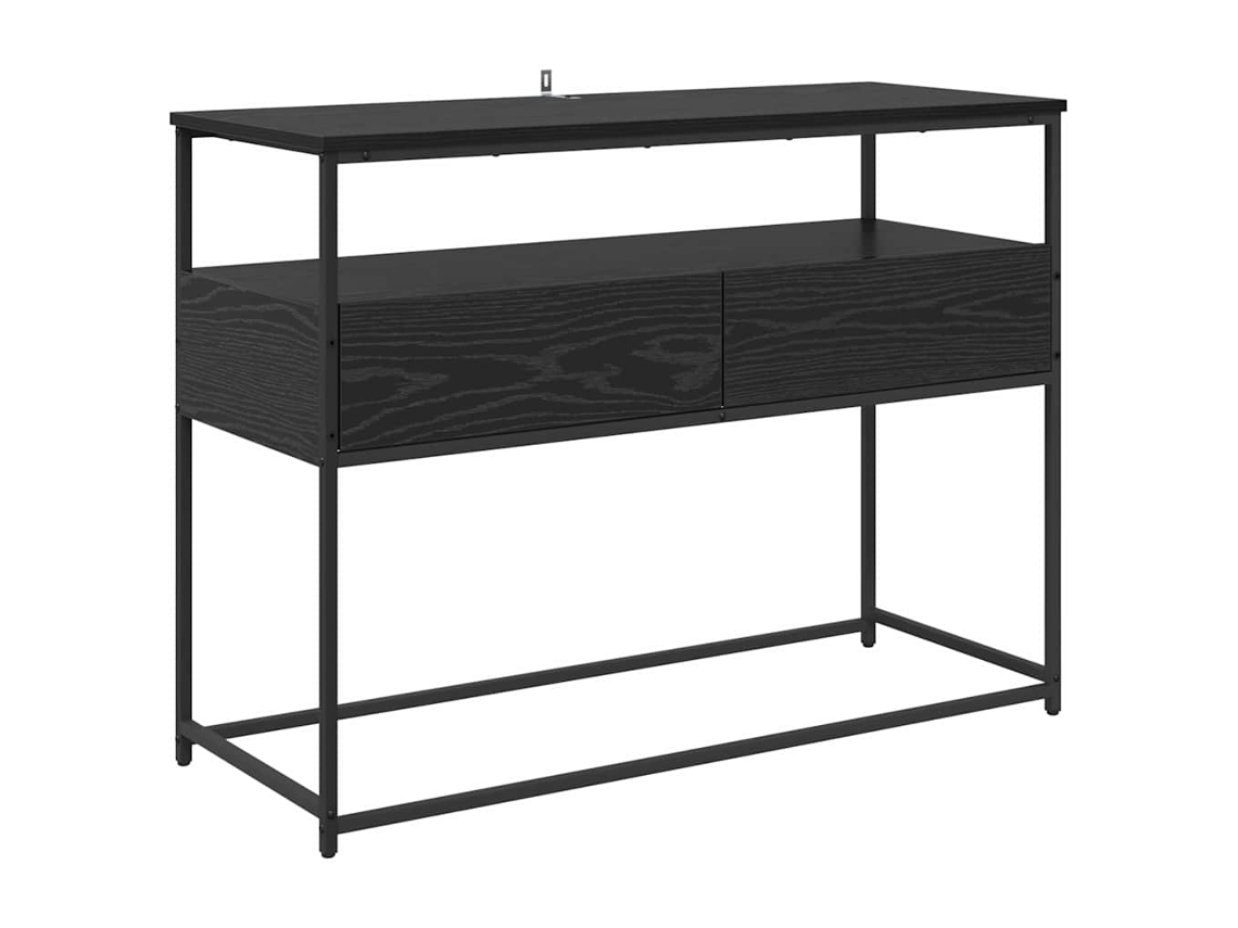 Mesa consola | Aparador de roble negro de 100 x 40 x 75 cm, madera tratada.