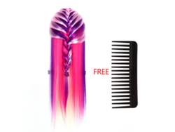 Cabeza De Maniquí Para Entrenamiento De Peluquería Con Pelo Colorido 26 Pulgadas (rosa 4 Y Multicolor)