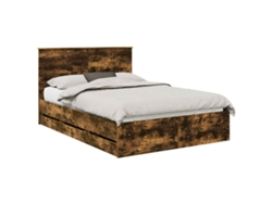 Maison Exclusive - Estructura De Cama Roble Ahumado 140 X 200 Cm Madera Ingenieril