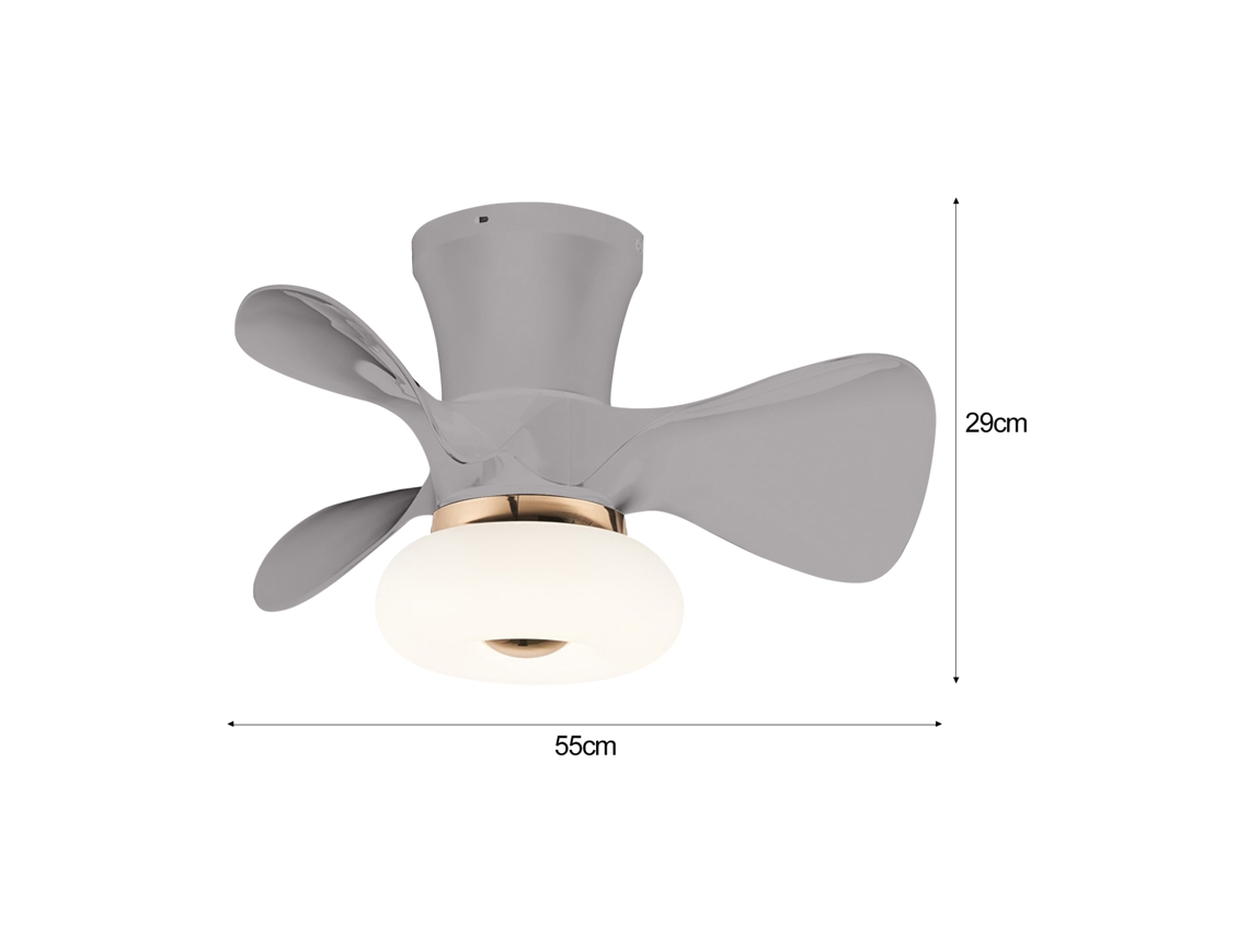 Ventilador de techo con luz LED, mando a distancia y 6 velocidades.