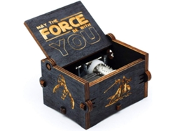 Caja De Música De Madera Negra De Star Wars 2025, Antigua Y Manual Con Detalles Tallados.