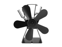 Ventilador De Chimenea Con 5 Aspas Y Base Trapezoidal Para Estufas De Leña/queroseno - Negro